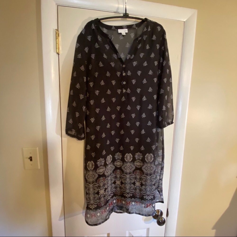 Like new J.Jill black print dress